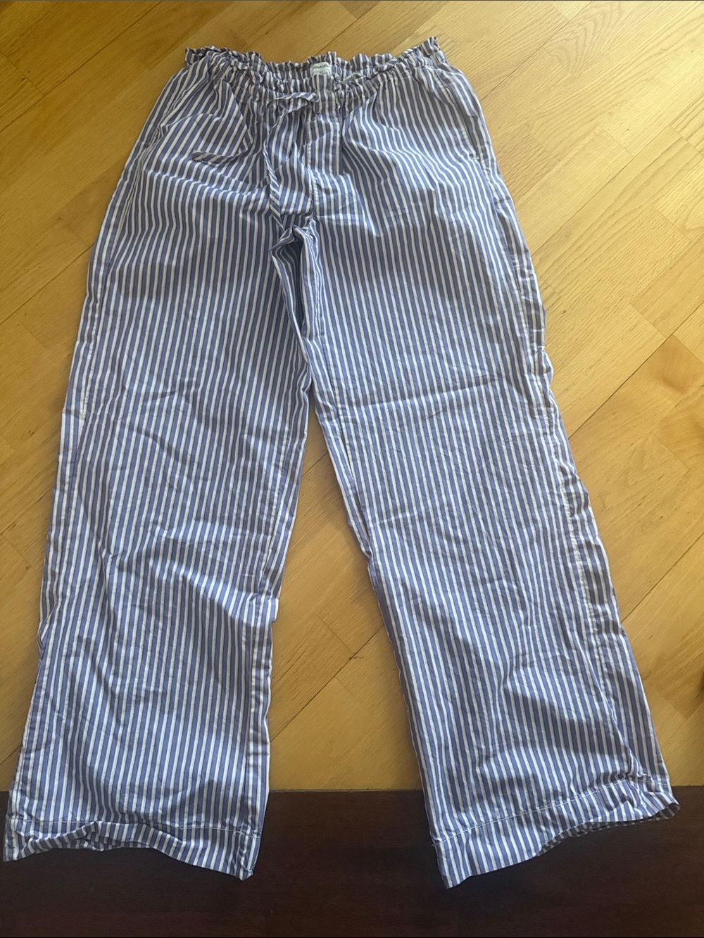 Women’s  Blue and White Stripe Casual Drawstring Pants